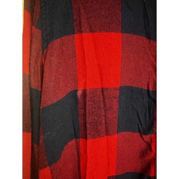 Flag Anthem Shirt Mens Medium Red Blue Button Up Buffalo Plaid Flannel - Picture 3 of 8